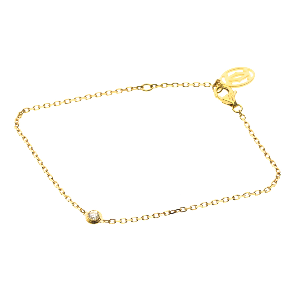 CARTIER 18k Gold Diamond Charm Bracelet